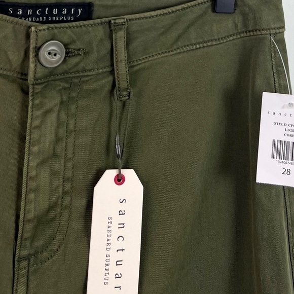 NWT Sanctuary Standard Surplus Wide Leg Raw Hem Pants in Green - Picture 7 of 10